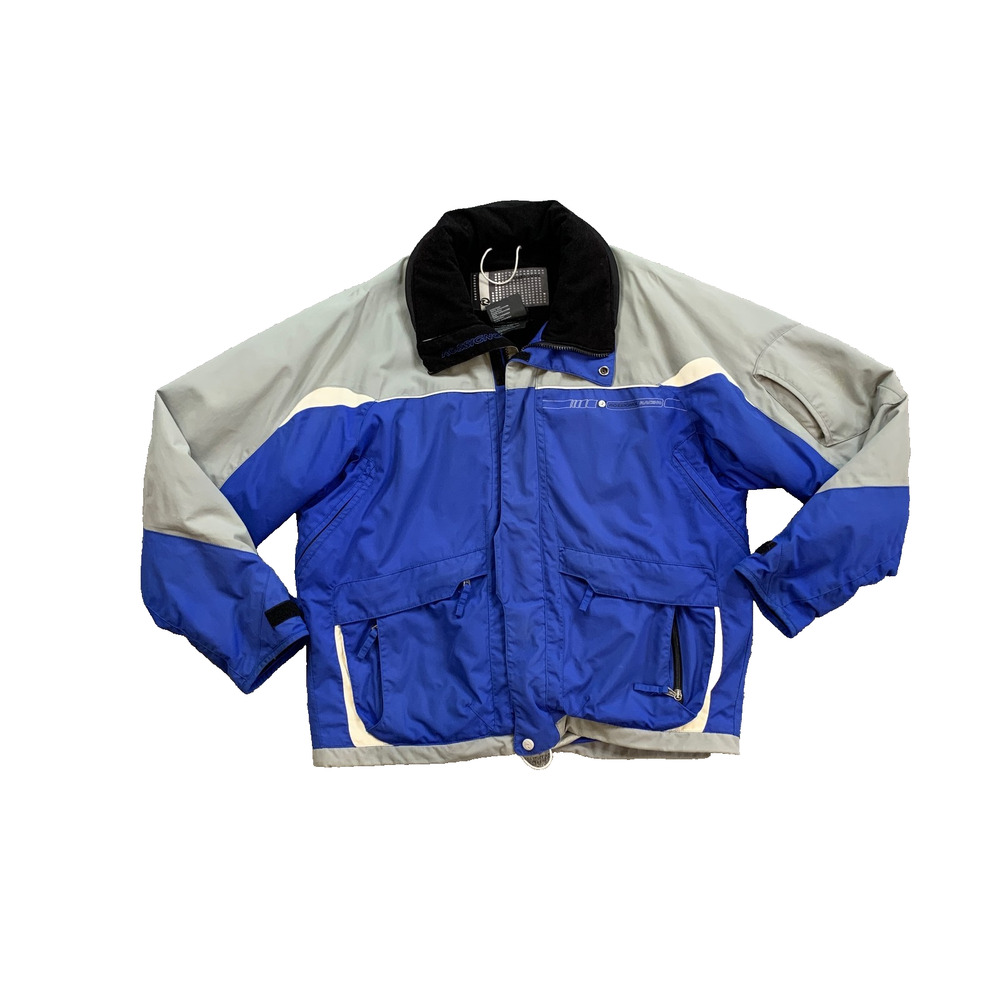 Rossignol Racing Jacket Mens L Large Gray Blue Colorblock Snowboarding Ski Snow